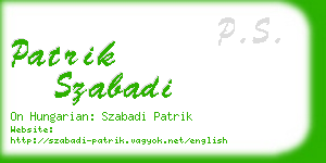 patrik szabadi business card